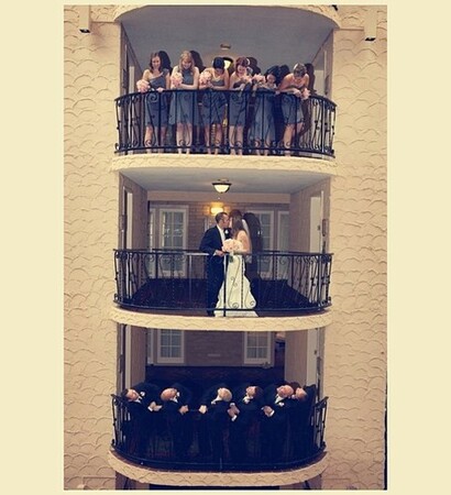 groom, bride and bridesmaid
