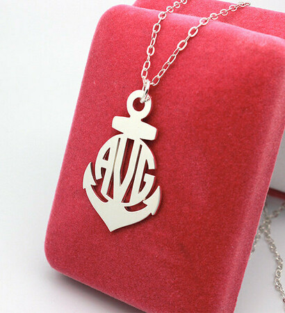 wedding gift, christmas gift and monogrammed necklace