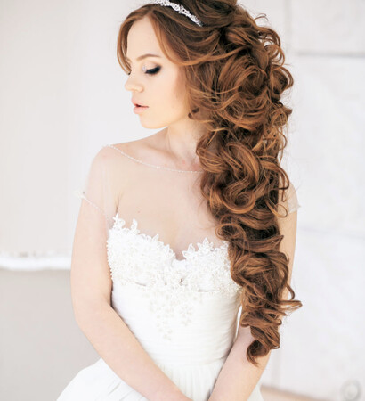 wedding hair, cosmetics and lashes