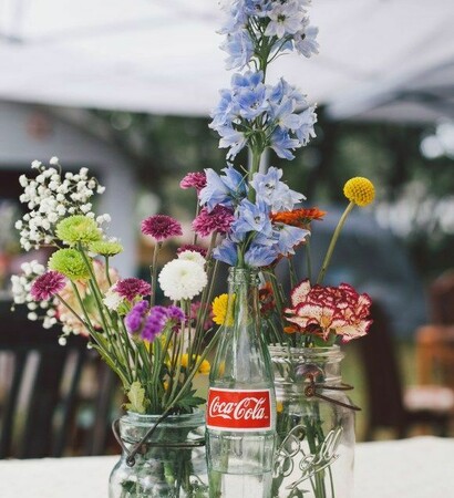flowers, decor and coca cola