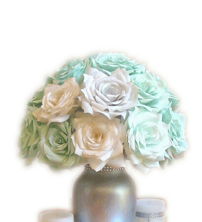 bridal table centerpiece, silver wedding decor and baby shower decor