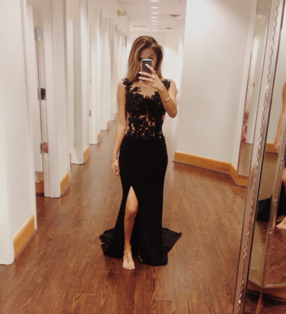 stunning, black and black dress