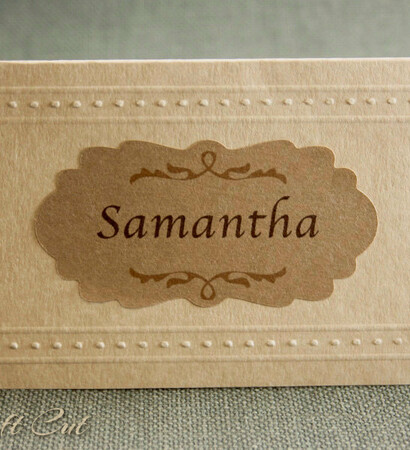 placecards, woodland and kraft