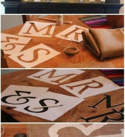 rustic, banner and burlap