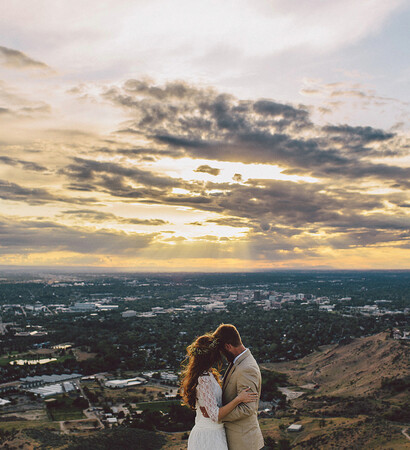 groom, clouds and nature
