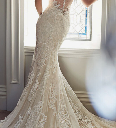 white, embroidery and wedding dress