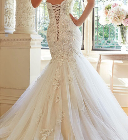 white, embroidery and trumpet