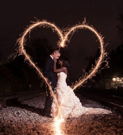 couple, black and white and heart