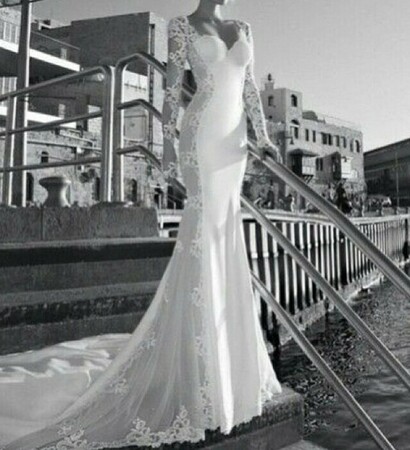 model, lace and sea