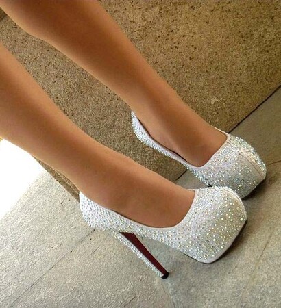shoes, white and heels
