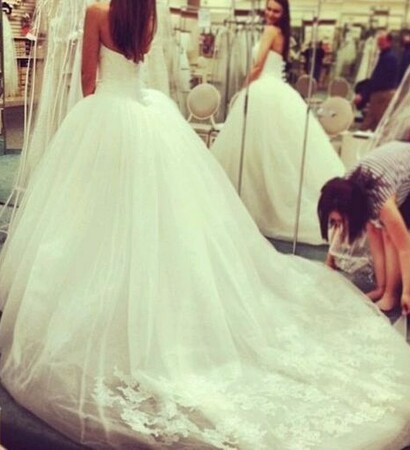 brunette, bride and shopping