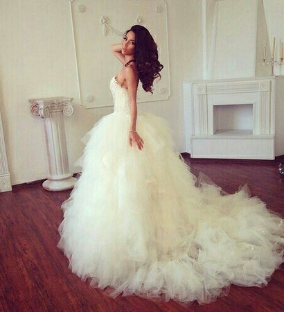curls, weddingdress and white