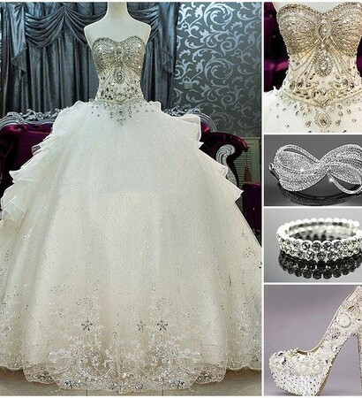 elegant, bracelet and wedding dress
