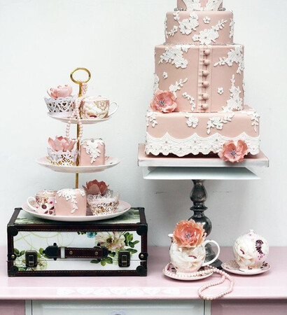 pastries, flowers and dessert