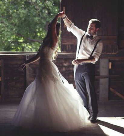 bride, groom and romantic