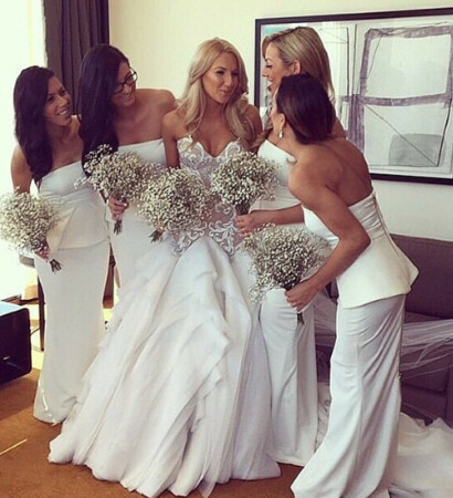 bride, white and flowers