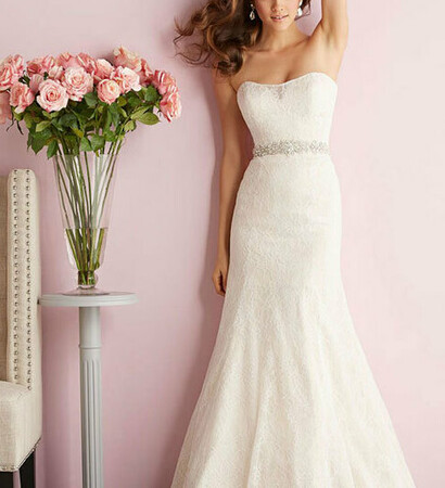 bride, wedding gown and strapless