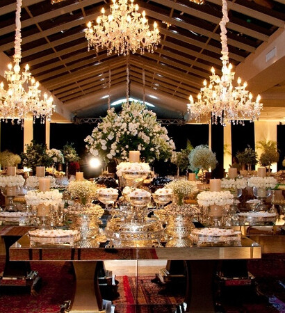 dinner, cake and lights