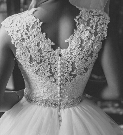 white, wedding dress and lace