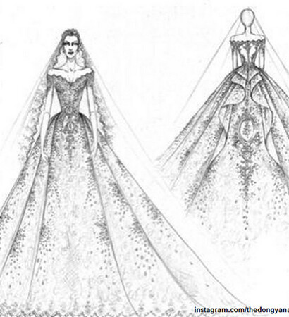sketch, gown and dress