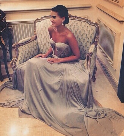 long dress, happy and dress