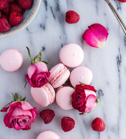 raspberries, pink and edible
