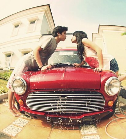 prawedding, fisheye and cute