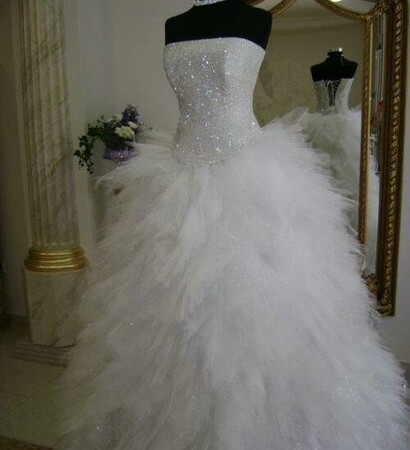white, glitter and wedding dress