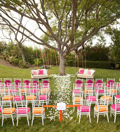 orange, outdoor ceremony and weddings