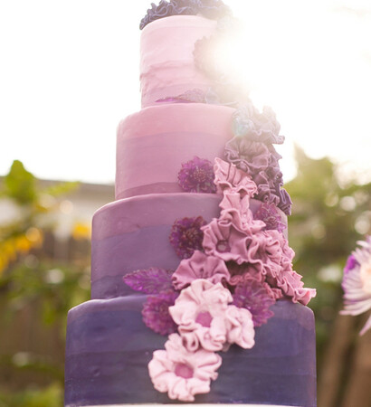 wedding cake, dessert and purple