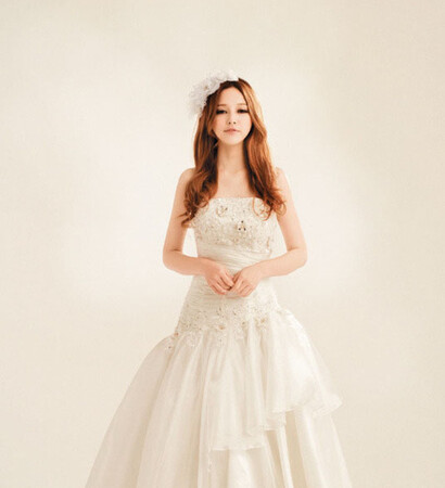 wedding dress, girl and asian