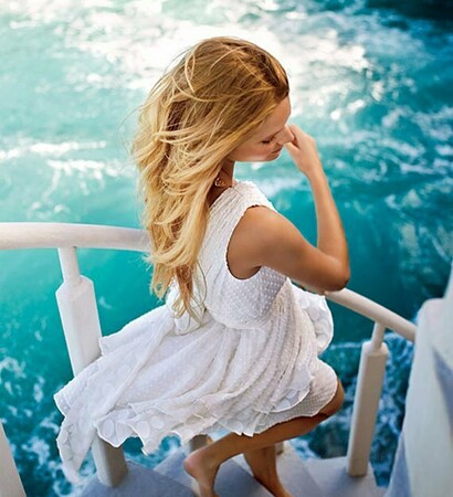 beach, dress and windy