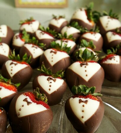 strawberries, chocolate and tuxedo