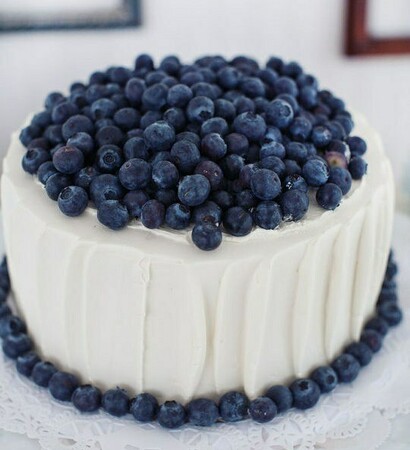 white, cake and blueberry