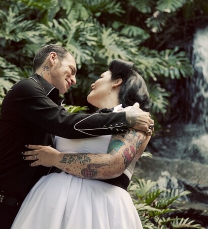 rockabilly, dress and couple