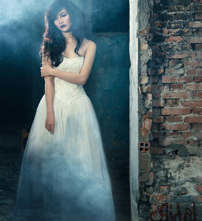 dark, sad and wedding girl