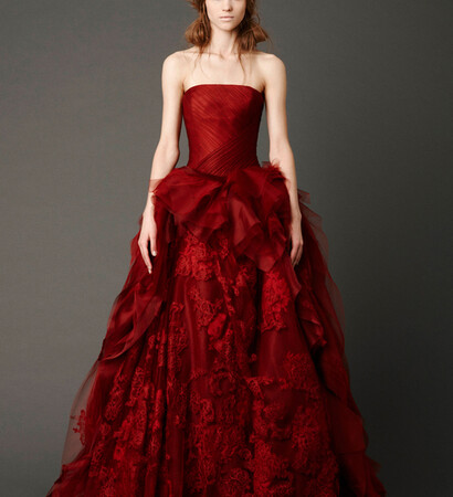 wedding gown, Vera Wang and bride