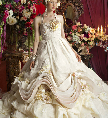 wedding dress, floral and stella de libero