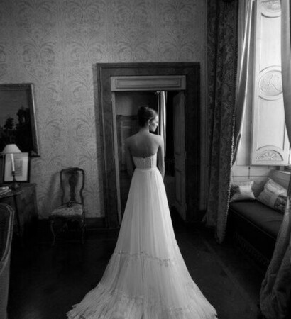 wedding dress, bride and black and white