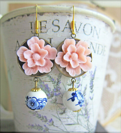 earrings, fashion and blush