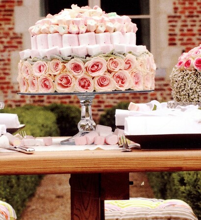 bride, cake and marshmallow