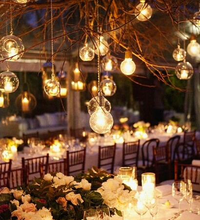 wedding reception, lighting and candles