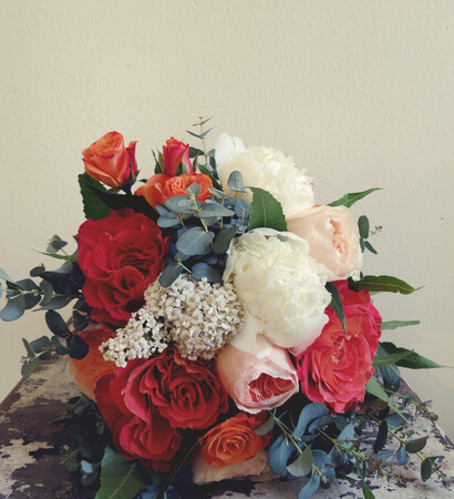 roses, pink and red