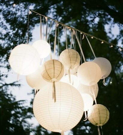 paper lanterns, decorations and outdoor
