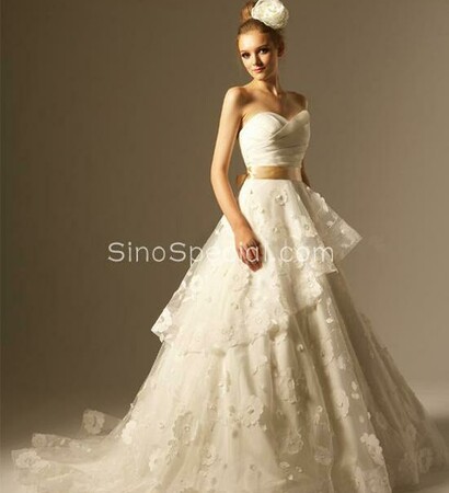 wedding dress, girl and a-line