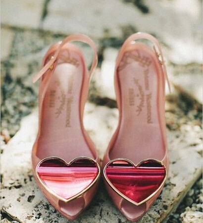 heart shape, delicate and wedding shoes