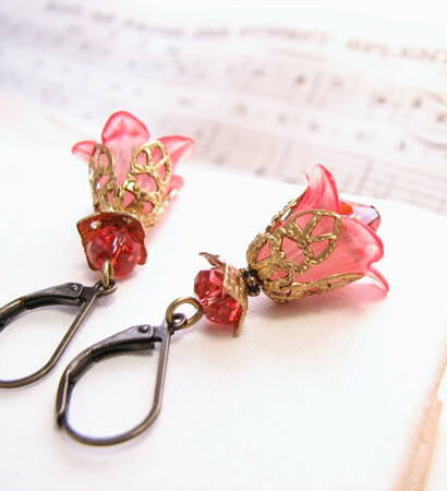 earrings, bridesmade and pink