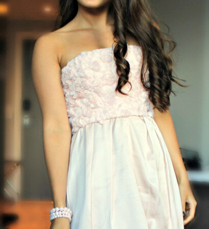 dress, pink and long lair