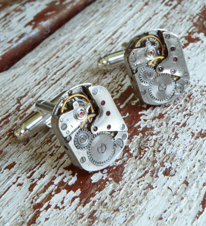 clockwork movement, мужские запонки and steampunk