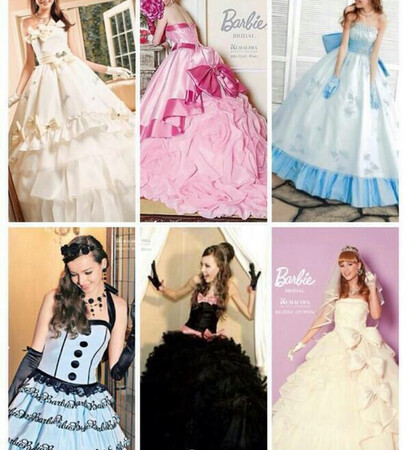 bainie, バービー and wedding dress